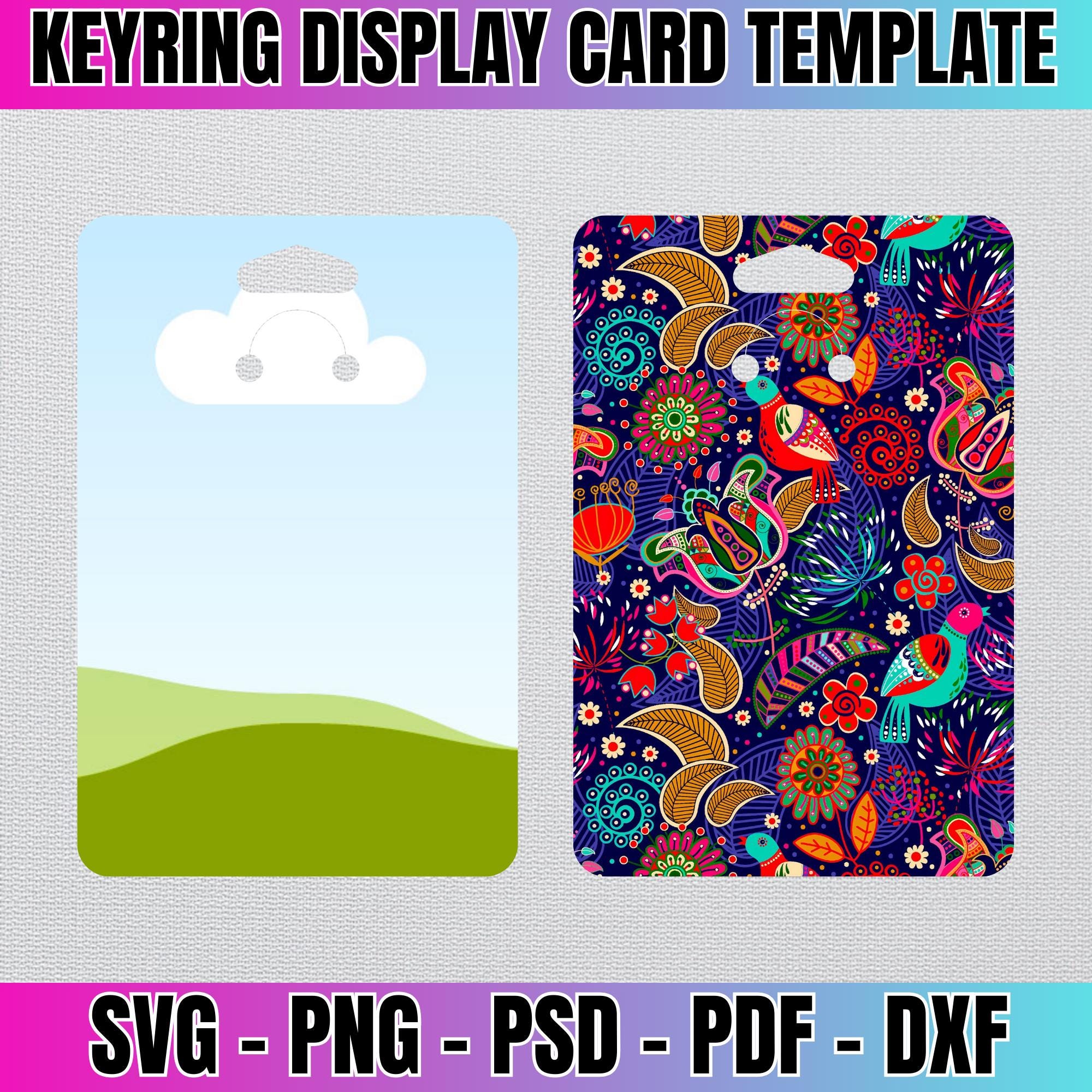 Keychain Card Background Design Keychain Display Card Template: Editable Canva Design (digital Download ...