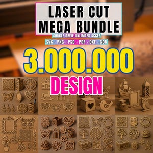 3.000.000 Laser Cut Files Mega Bundle: Engraving Patterns (Digital Download)