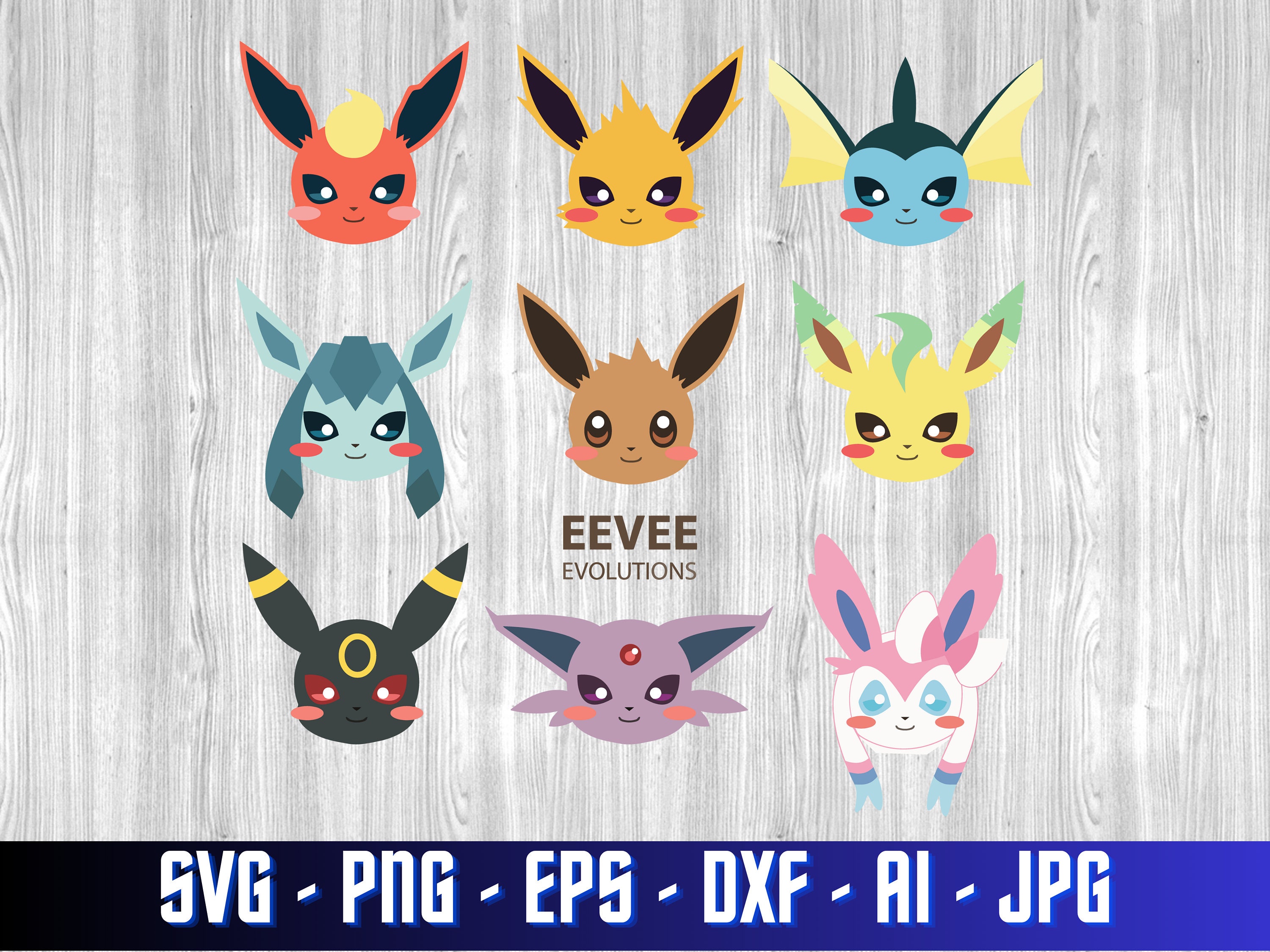 Eevee Evolution PNG Bundle Pokemons Pokemon Eevee Cut -  Israel