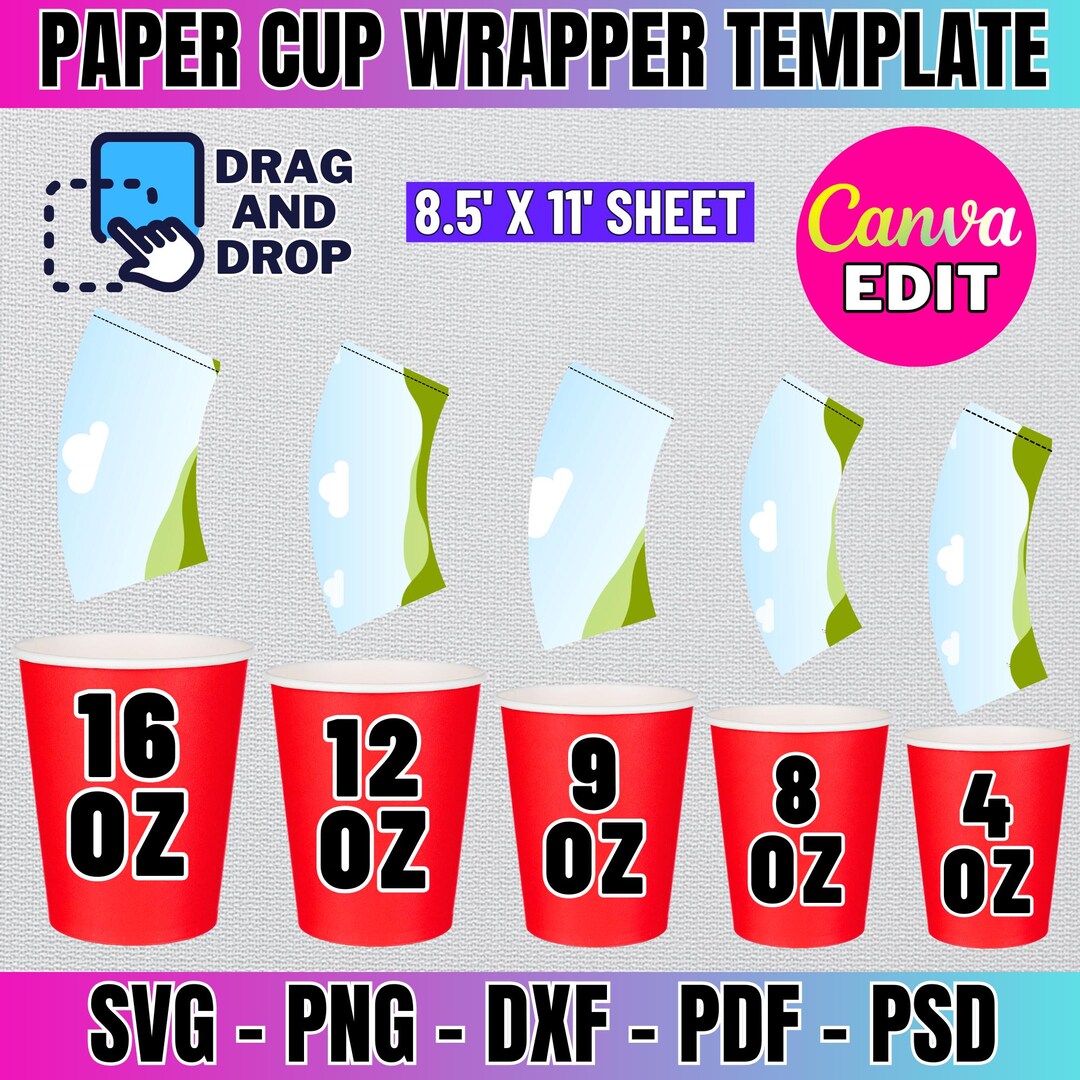 Paper Cup Wrapper, Paper Cup Bundle, Blank Cup Wrapper, Styrofoam Cup ...