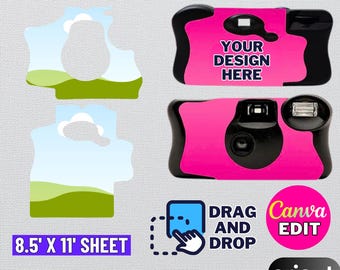 FunSaver Camera Wrap Template, DIY Camera Cover (Digital Download - svg, png, eps, dxf) Canva Editable