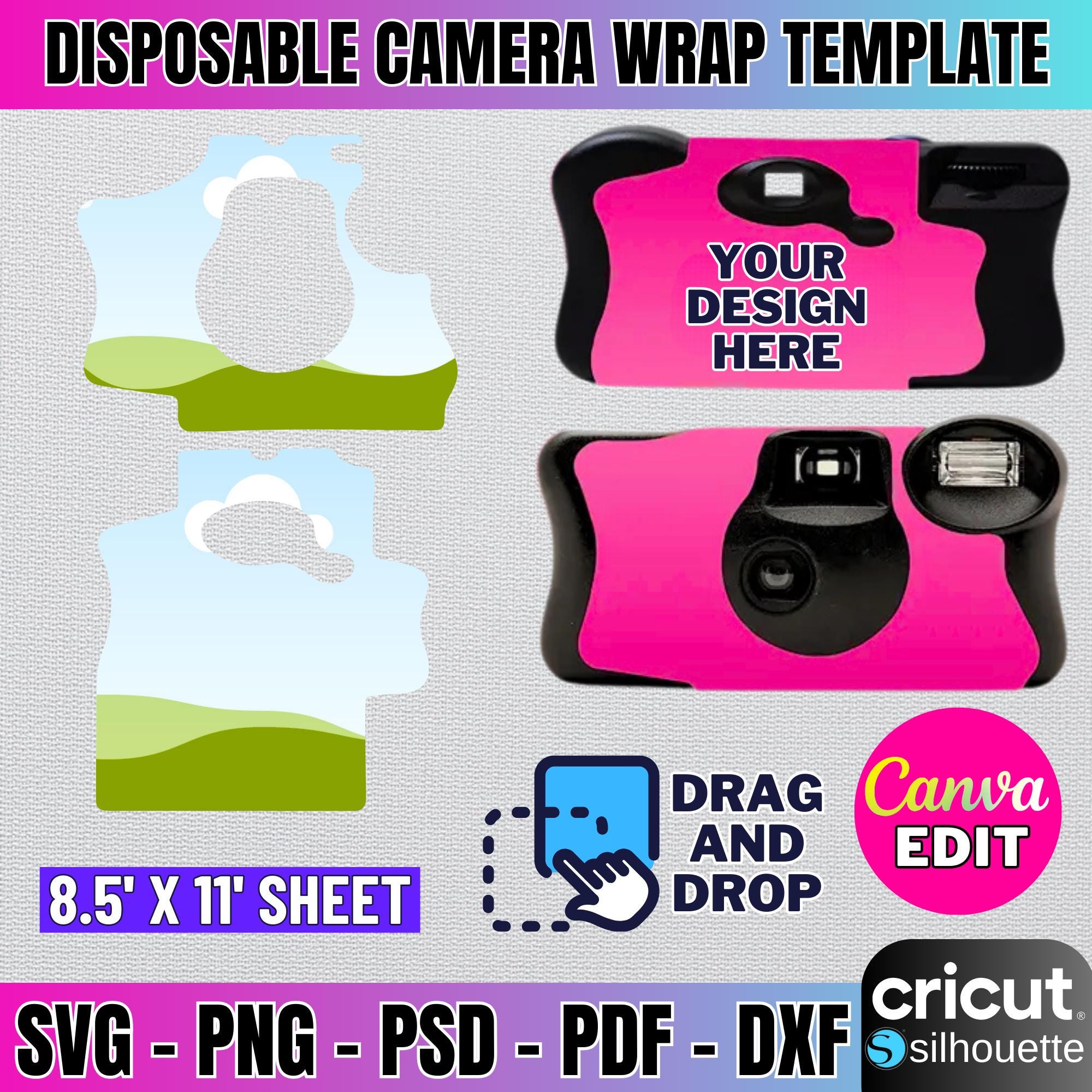 Funsaver Camera Wrap Template, DIY Camera Cover (digital Download - Svg ...