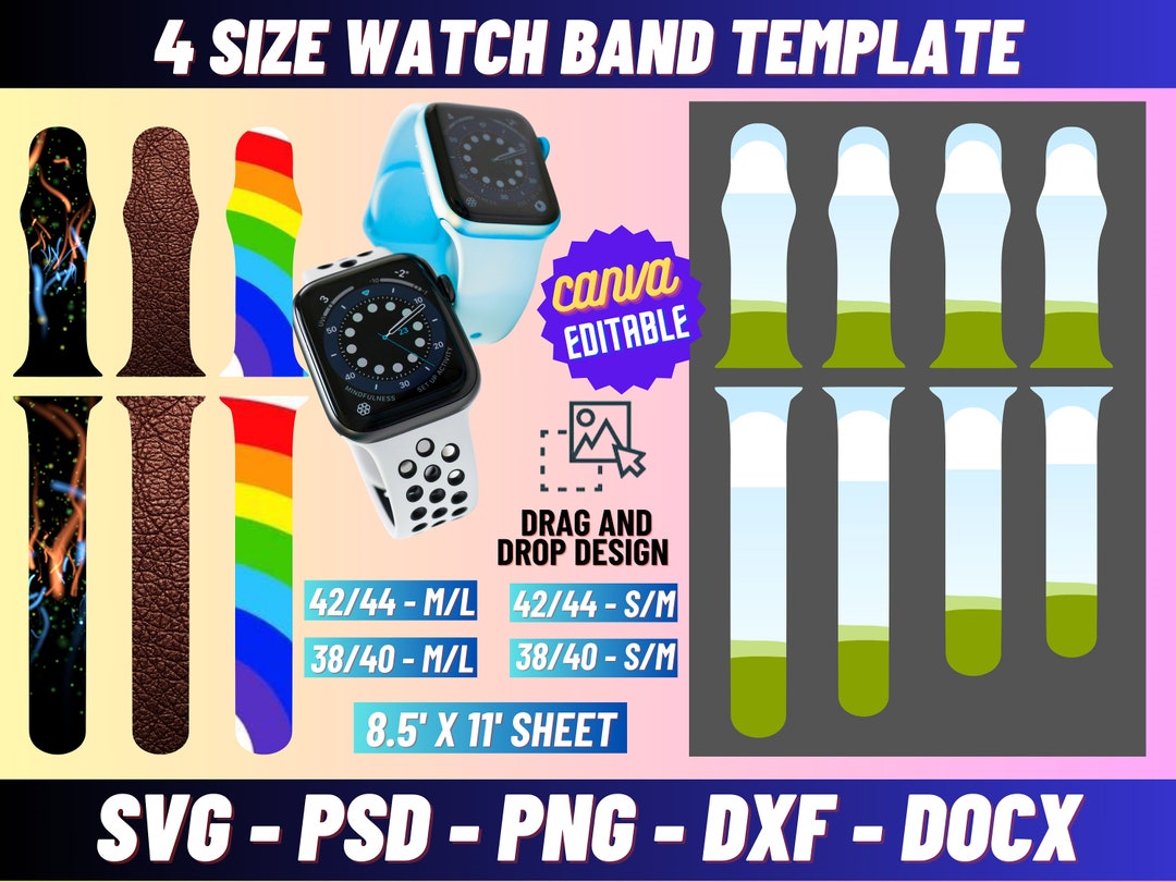 Iwatch Band Template Svg, Watch Band Svg, Watch Band Jig Template ...