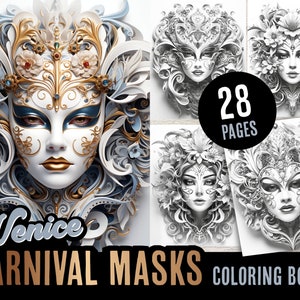Máscara Veneciana Libro Para Colorear (Paperback) 