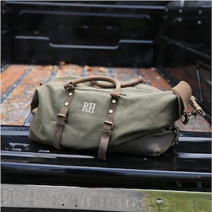Personalized Overnight bag, Gift for men, Custom Weekender bag, Crossbody Embroidered bag, Duffle bag travel bag