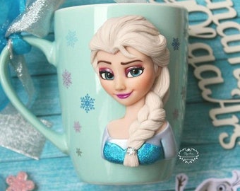 Taza con diseño 3D de Elsa de Frozen