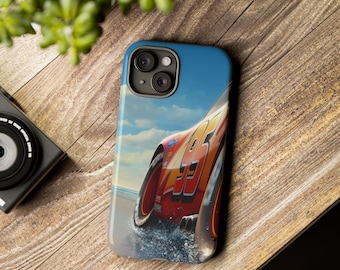 Lightning McQueen Custom CARS Movie Phone Case iPhone Fit for iPhone 16, 16 Pro Max, iPhone 15, iPhone 15 Pro, iPhone 13, iPhone 13 Pro