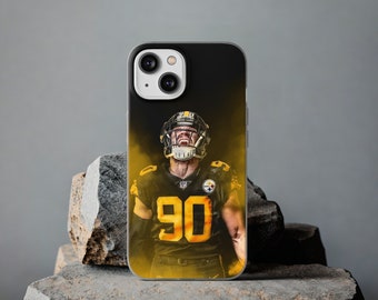TJ Watt Steelers NFL Custom Football Phone Case iPhone Fit for 14 Pro Max, iPhone 14 Pro, iPhone 13, iPhone 12 Pro, iPhone 11, Galaxy S23+