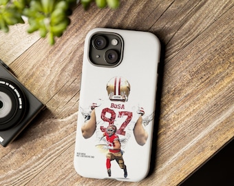 Nick Bosa Custom NFL 49ers Tough Football Phone Case for iPhone 16, iPhone 16 Pro Max, iPhone 15 Plus, iPhone 14, iPhone 13, 12