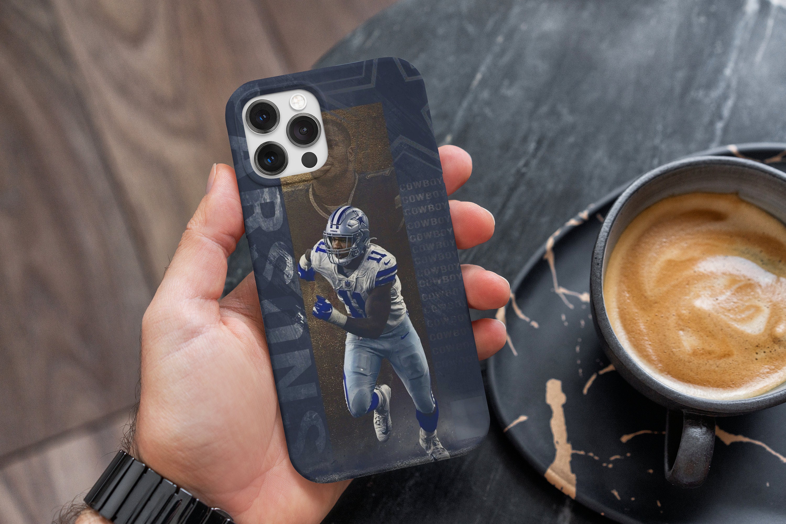 Micah Parsons Custom Cowboys NFL Football Phone Case iPhone Fit pour 14 Pro Max, iPhone 14 Pro, iPhone 13, iPhone 12 Pro, iPhone 11, Iphone X
