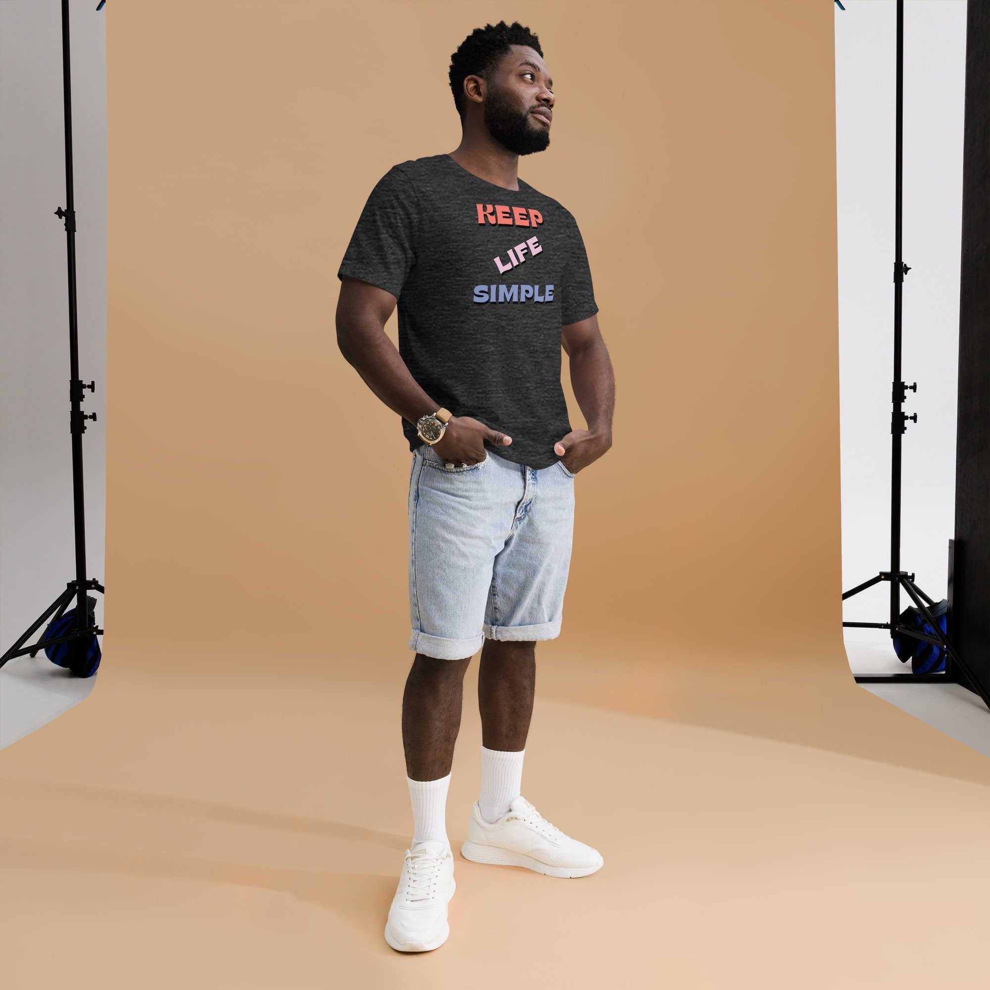 ★DANDEL★ DD keep it simple tee WHITE Keep Life Simple - Men's or Women's Comfortable T-shirt