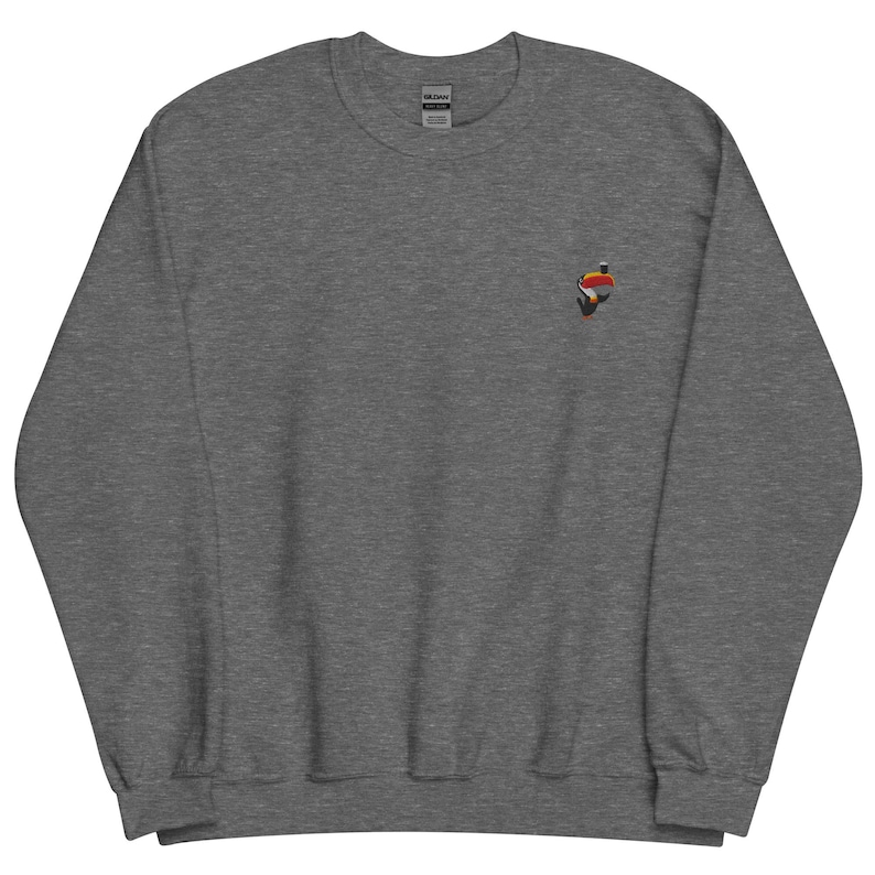 Pull unisexe brodé Toucan Stout. Sweat-shirt brodé « Belle journée pour une bière Guinness » à la vitamine G. Graphite Heather