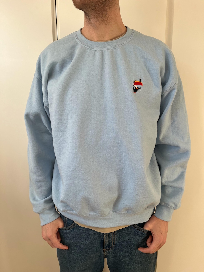 Pull unisexe brodé Toucan Stout. Sweat-shirt brodé « Belle journée pour une bière Guinness » à la vitamine G. image 1