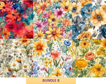 Bundle of 10 Assorted Digital Seamless Floral Medley Design Patterns - Etsy
