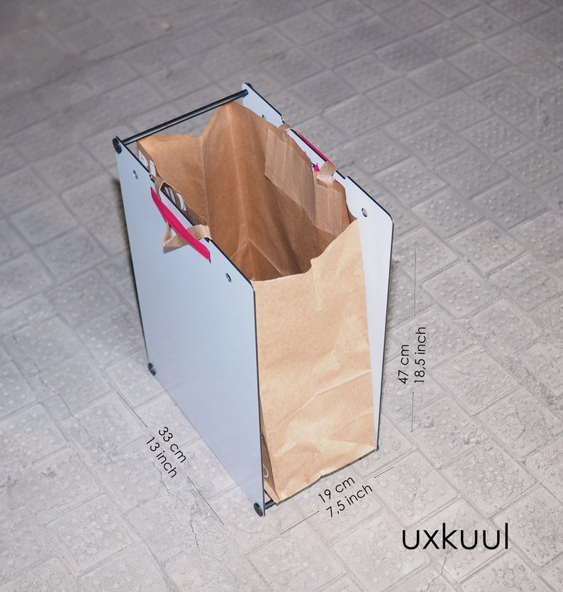 Porte-sac en papier écologique. Conception durable, tailles multiples, déchets, recyclage, durable. image 7