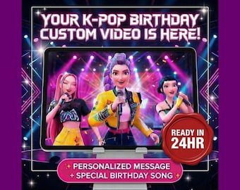 Vídeo de cumpleaños K-Pop personalizado / Canción y mensaje animados personalizados (Descarga digital)