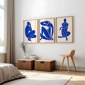 Henri Matisse Blue Woman Cutouts Print Set: Gallery Wall Art (Digital Download)
