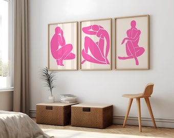 Henri Matisse Pink wall art set, Matisse Women posters, Pink Matisse wall art, pastel Matisse prints Gallery wall art set, Matisse prints.