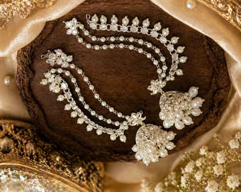 Bahubali Kundan Pearl Jhumka Earrings: Indian Bridal Jewelry
