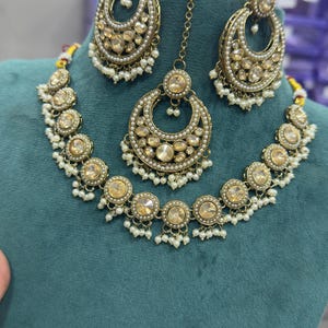 Kundan Choker Necklace Set: Bollywood Indian Bridal Jewelry