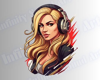 Blonde Woman DJ PNG | GTA Style Digital Design (Digital Download)