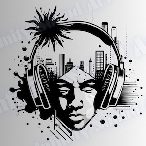 Digital Design  | Hip hop shirt | DJ Shirt | Digital T-Shirt design | Headphones shirt | Music shirt | DJ art | Urban art | Urban shirt