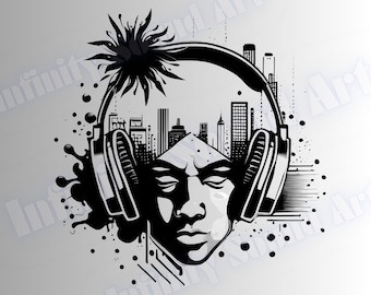 Digital Design  | Hip hop shirt | DJ Shirt | Digital T-Shirt design | Headphones shirt | Music shirt | DJ art | Urban art | Urban shirt