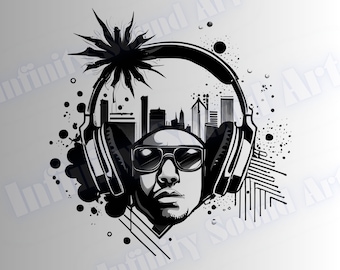 T-Shirt Design  | Hip hop shirt | DJ Shirt | Digital T-Shirt design | Headphones shirt | Music shirt | instant download | Urban design
