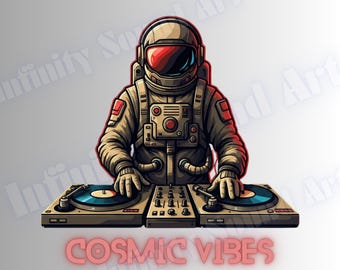 Astronaut DJ T-shirt | Space Techno Music Design (Digital Download)