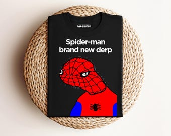 Spider-man Brand New Derp T-Shirt | Funny Parody Comic Tee