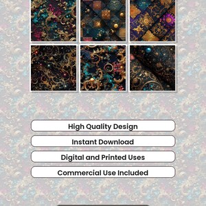 Barokke hemelse patronen: gotisch bloemen digitaal papier (300 dpi jpg's) afbeelding 7