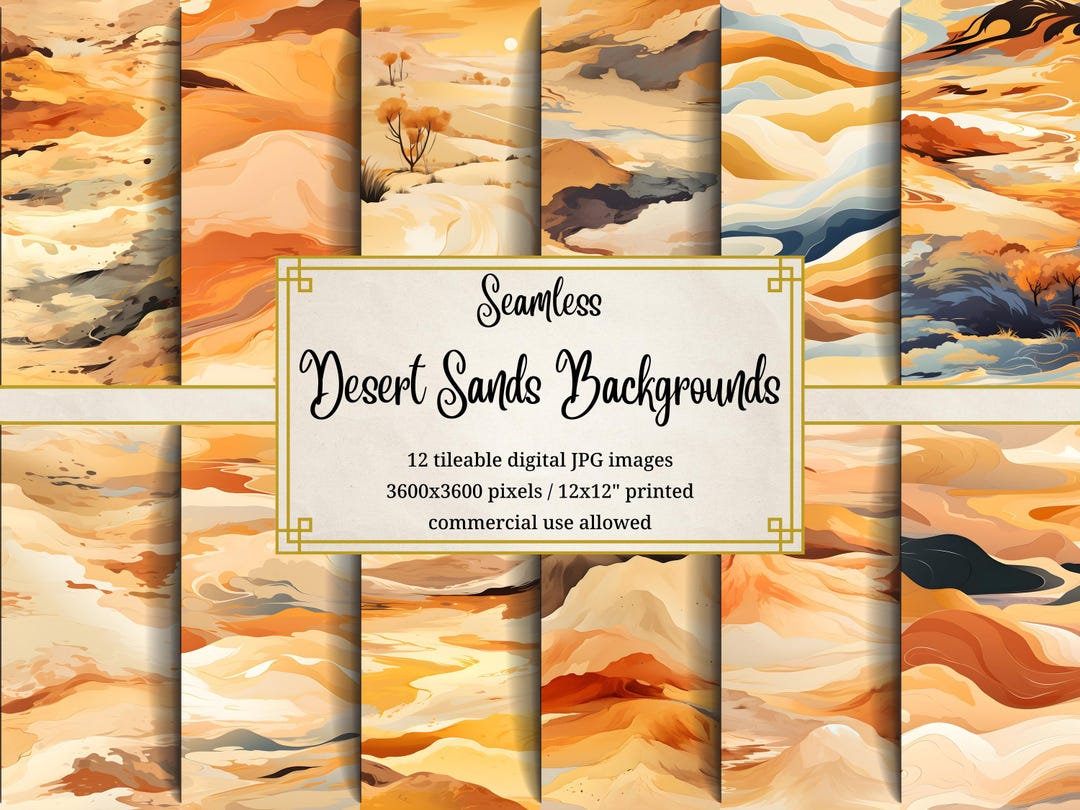 Abstract Desert Sands Digital Paper: Seamless Neutral Patterns (JPG ...