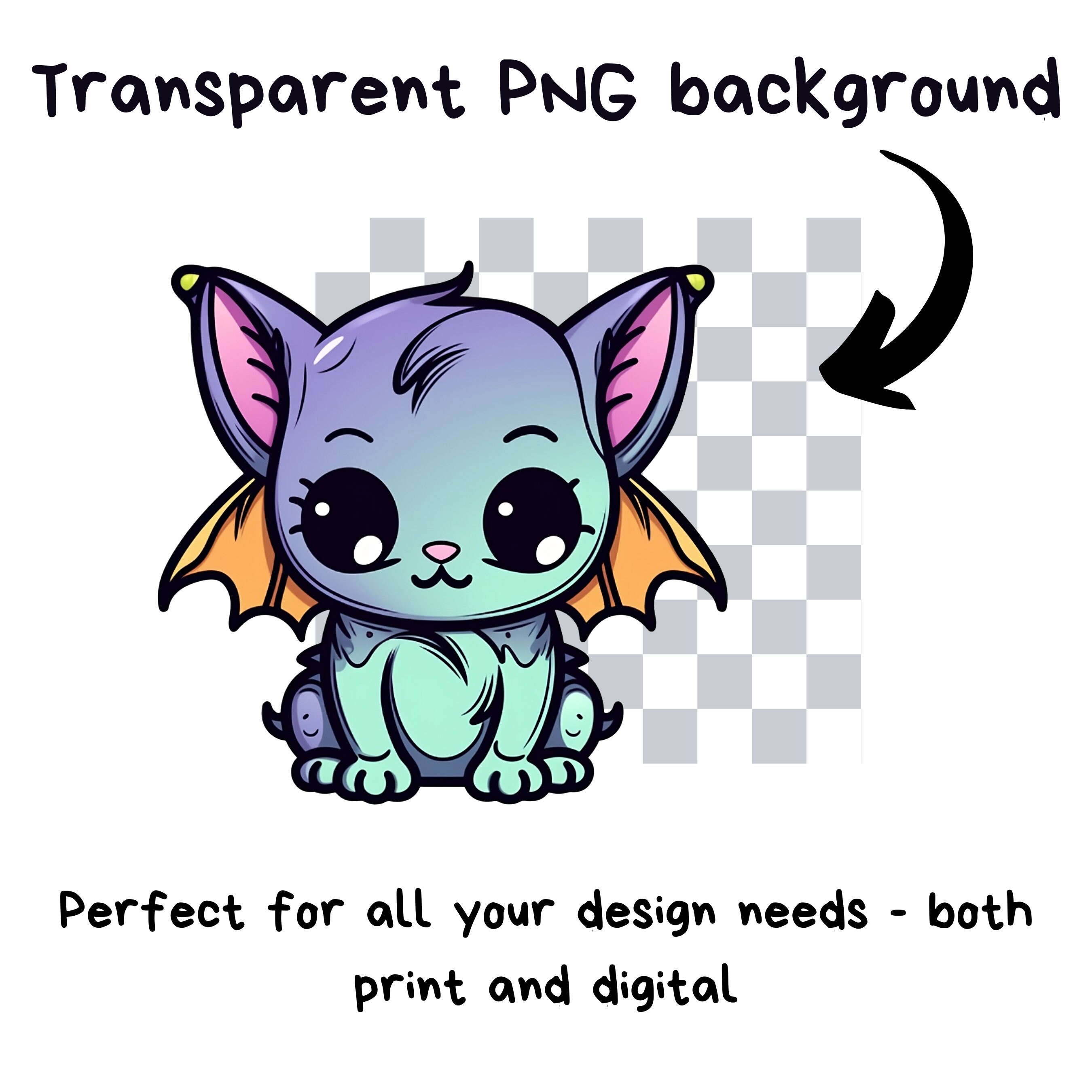Cute Kawaii Gargoyles Colorful Clipart Images, Kawaii Digital Stickers ...