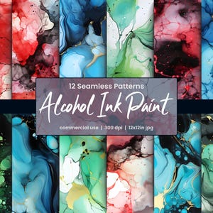 Alcohol Ink Digital Paper: Seamless Fluid Art Patterns (Digital Download)