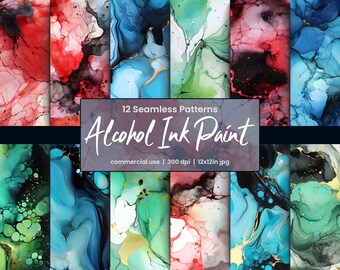 Papel Digital com Tinta Alcoólica: Padrões de Arte Fluida e Contínua (Download Digital)