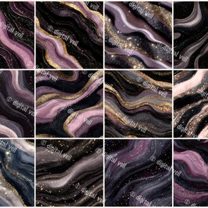 Mauve Gold Agate Digital Paper: Swirl Marble Backgrounds (300dpi JPG) image 2