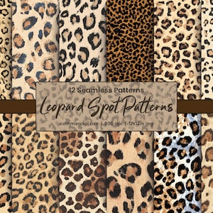 Leopard Spot Digital Paper: Seamless Animal Print Backgrounds (Instant Download)