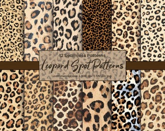 Digitaal papier Leopard Spot: naadloze achtergronden met dierenprint (directe download)