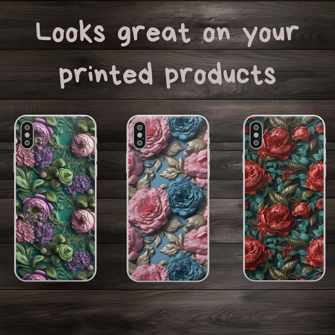 Floral 3D Embossed Seamless Pattern Collection Realistic - Etsy