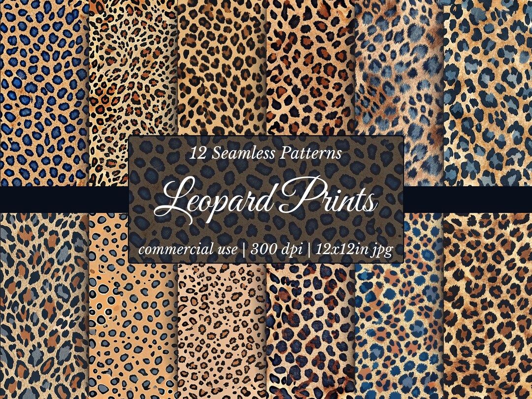 Leopard Print Digital Paper Pack | Seamless Animal Patterns for ...