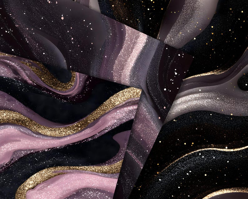 Mauve Gold Agate Digital Paper: Swirl Marble Backgrounds (300dpi JPG) image 4