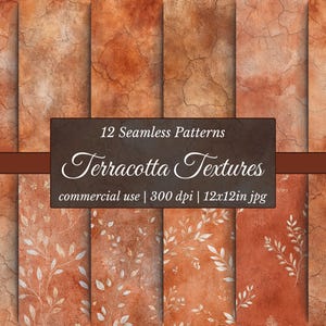 Terrakotta digitalt papperspaket: Rustika Adobe-texturer (12x12 JPEG-bilder, kommersiellt bruk)