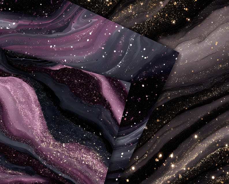 Mauve Gold Agate Digital Paper: Swirl Marble Backgrounds (300dpi JPG) image 6