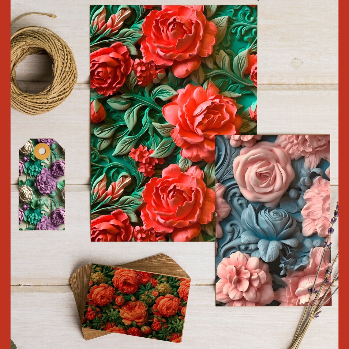Floral 3D Embossed Seamless Pattern Collection Realistic - Etsy