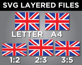 UK flag SVG vector digital download various sizes (A4, Letter, standard flag, etc.)