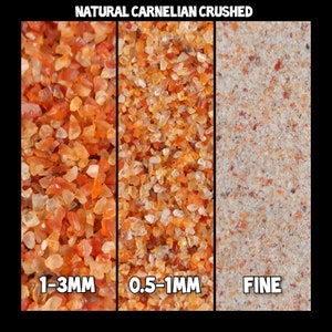 Natural Orange Carnelian Gemstone Crushed Coarse & Fine Powder - Premium Crafting Material for Jewelry, Art, and Spiritual Healing