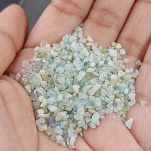 Coarse Crushed Aquamarine 1-3mm Gemstone Natural Stone for wood work Jewellery Art Making Woodworking