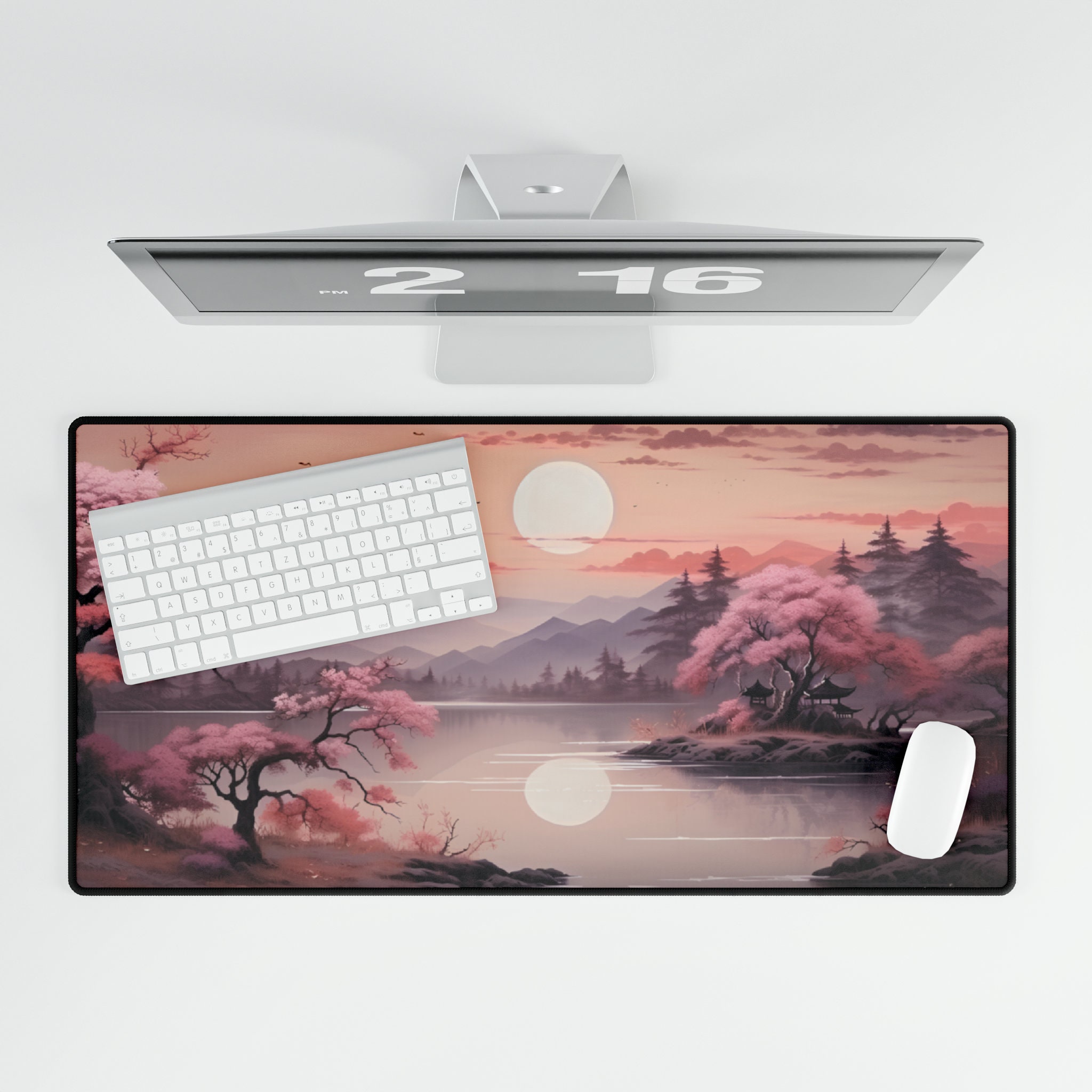 Cute Nature Landscape Japan Art Desk Mat, Large Mousepad for gamers, Desk Mat for gaming. Best Gift for gamer | Gift For Coworker