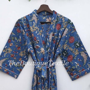 Floral Cotton Kimono Robe: Lightweight Beach Cover-Up