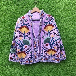 Indian Suzani Embroidery Jacket: TNT Fabric Short Coat